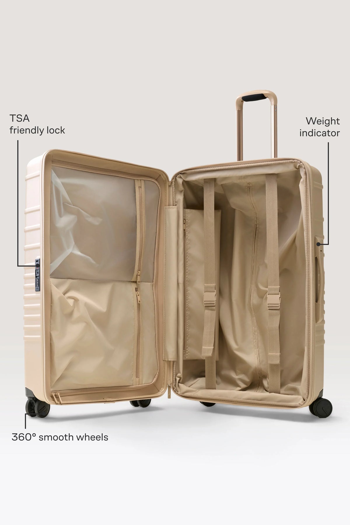 The Large Check-In Roller in Beige